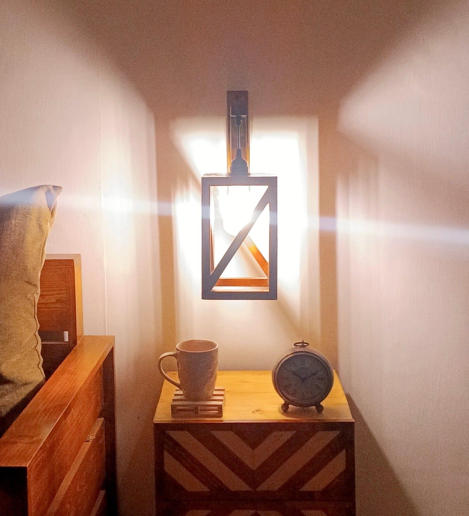 Symmetric L Brown Wooden Wall Light (BULB NOT INCLUDED) - Ouch Cart 