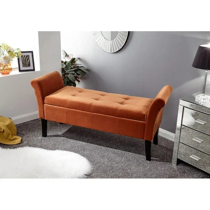 Tabor Upholstered Storage Bench - Ouch Cart 