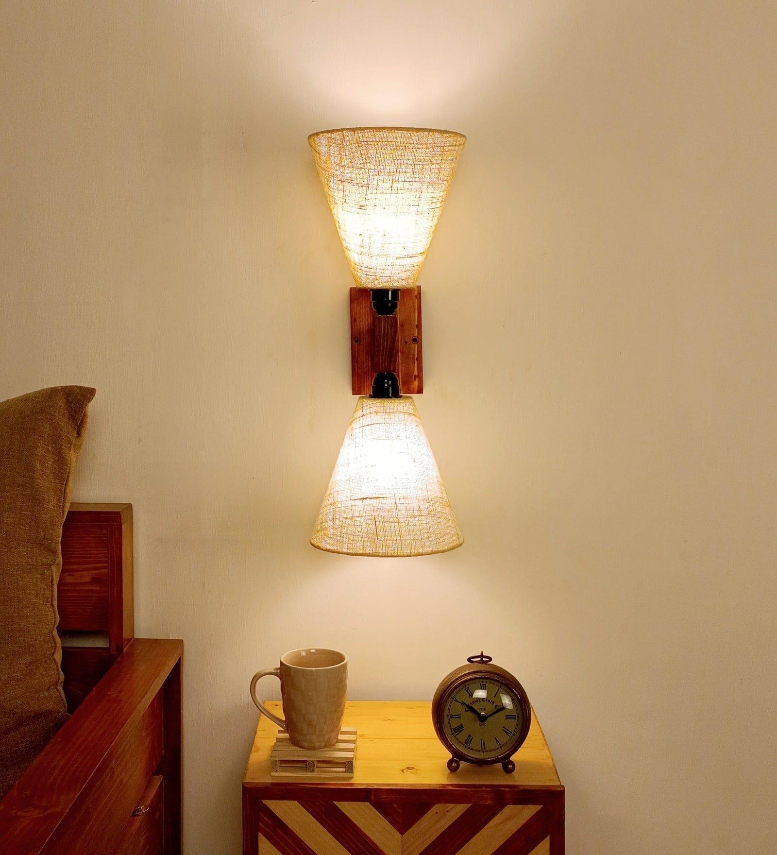 Terzo Duo Brown Wooden Wall Light (BULB NOT INCLUDED) - Ouch Cart 