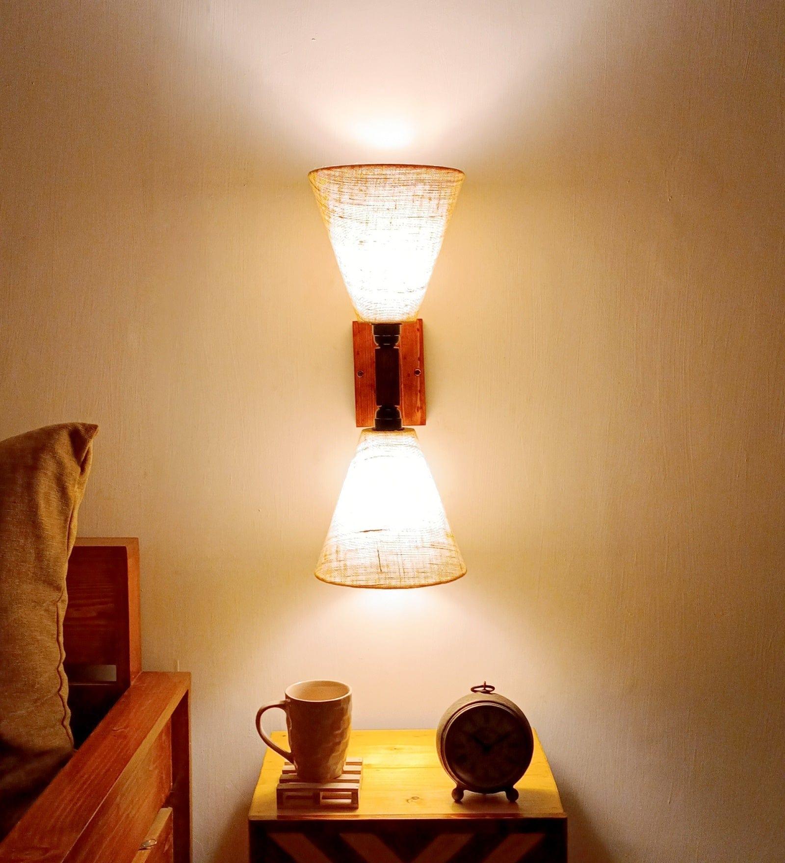 Terzo Duo Brown Wooden Wall Light (BULB NOT INCLUDED) - Ouch Cart 