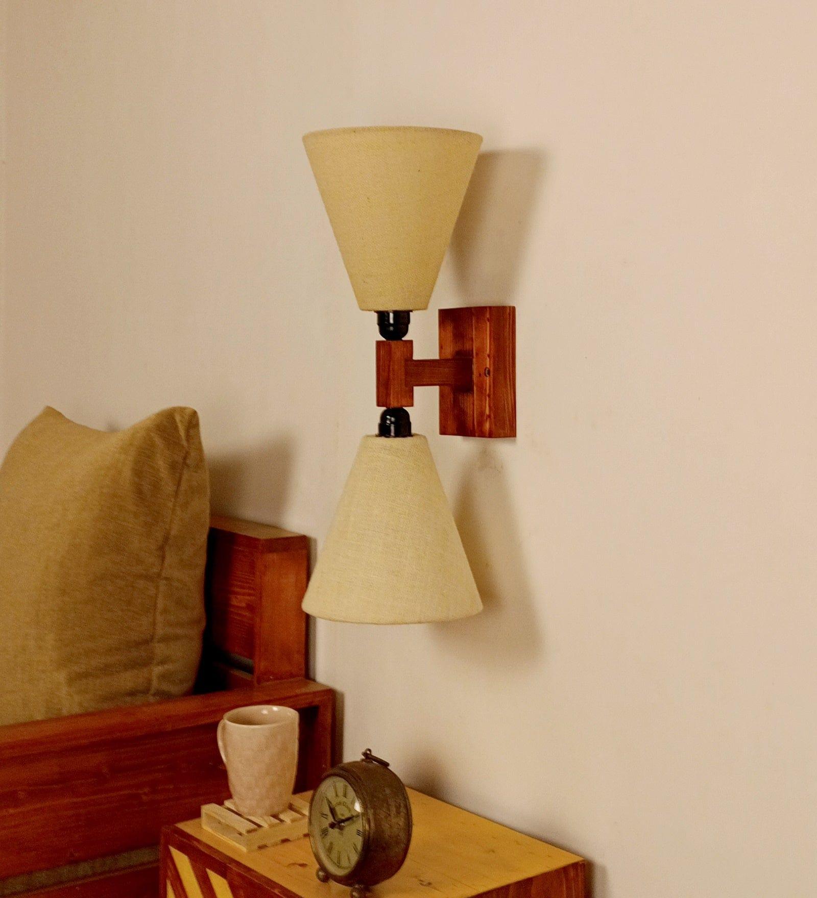 Terzo Duo Brown Wooden Wall Light (BULB NOT INCLUDED) - Ouch Cart 