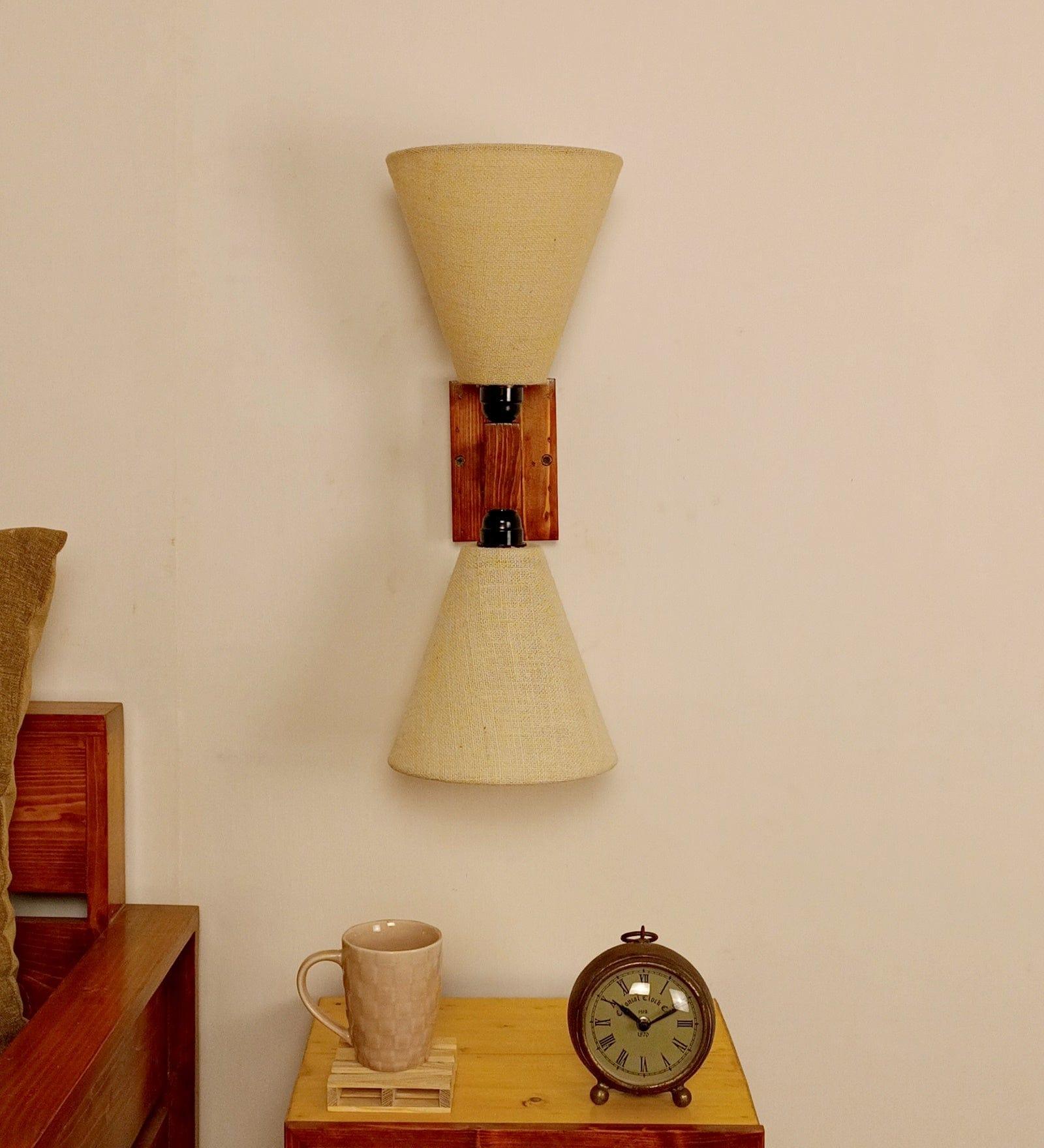 Terzo Duo Brown Wooden Wall Light (BULB NOT INCLUDED) - Ouch Cart 