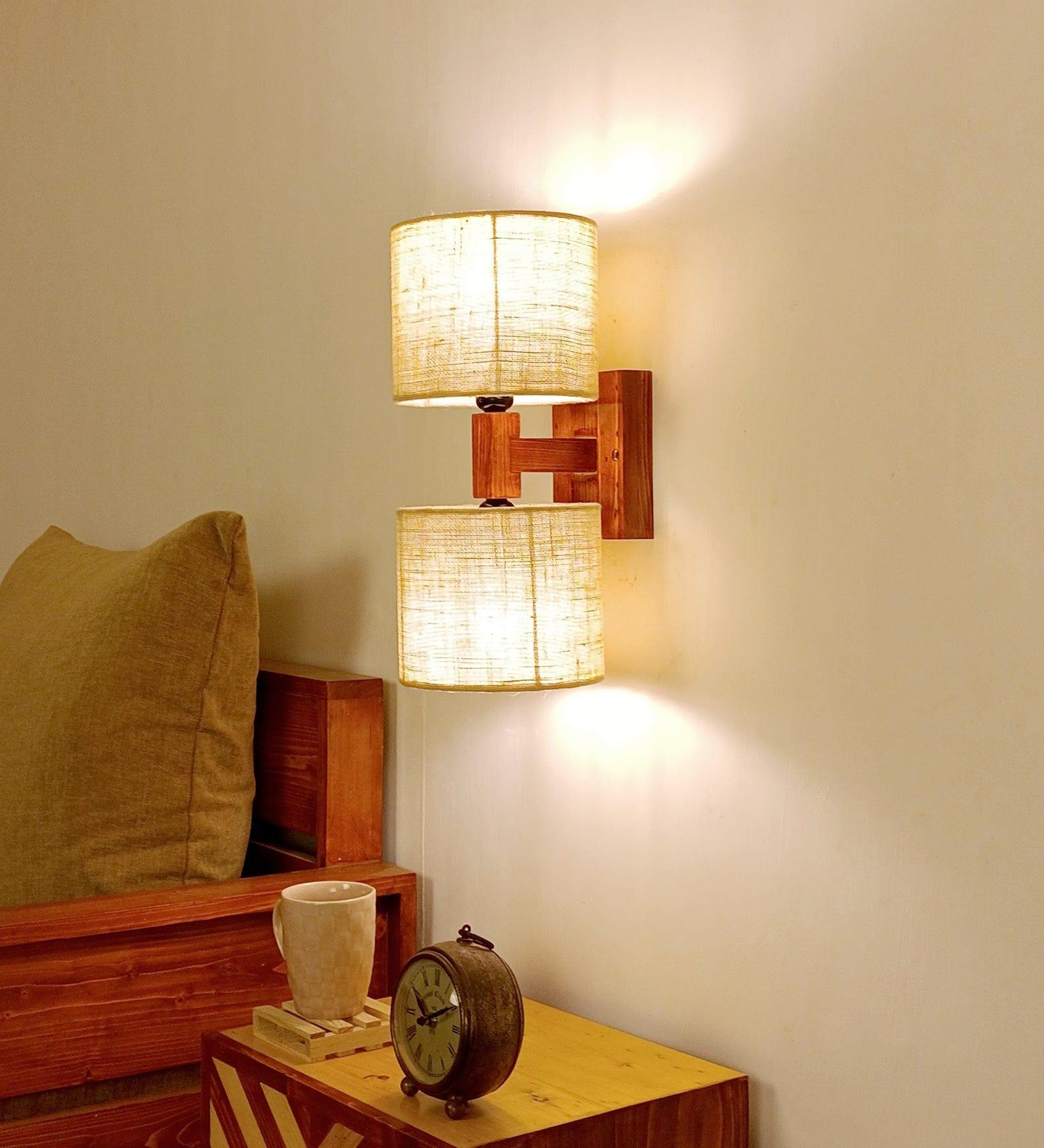 Tesca Duo Brown Wooden Wall Light - (BULB NOT INCLUDED) - Ouch Cart 