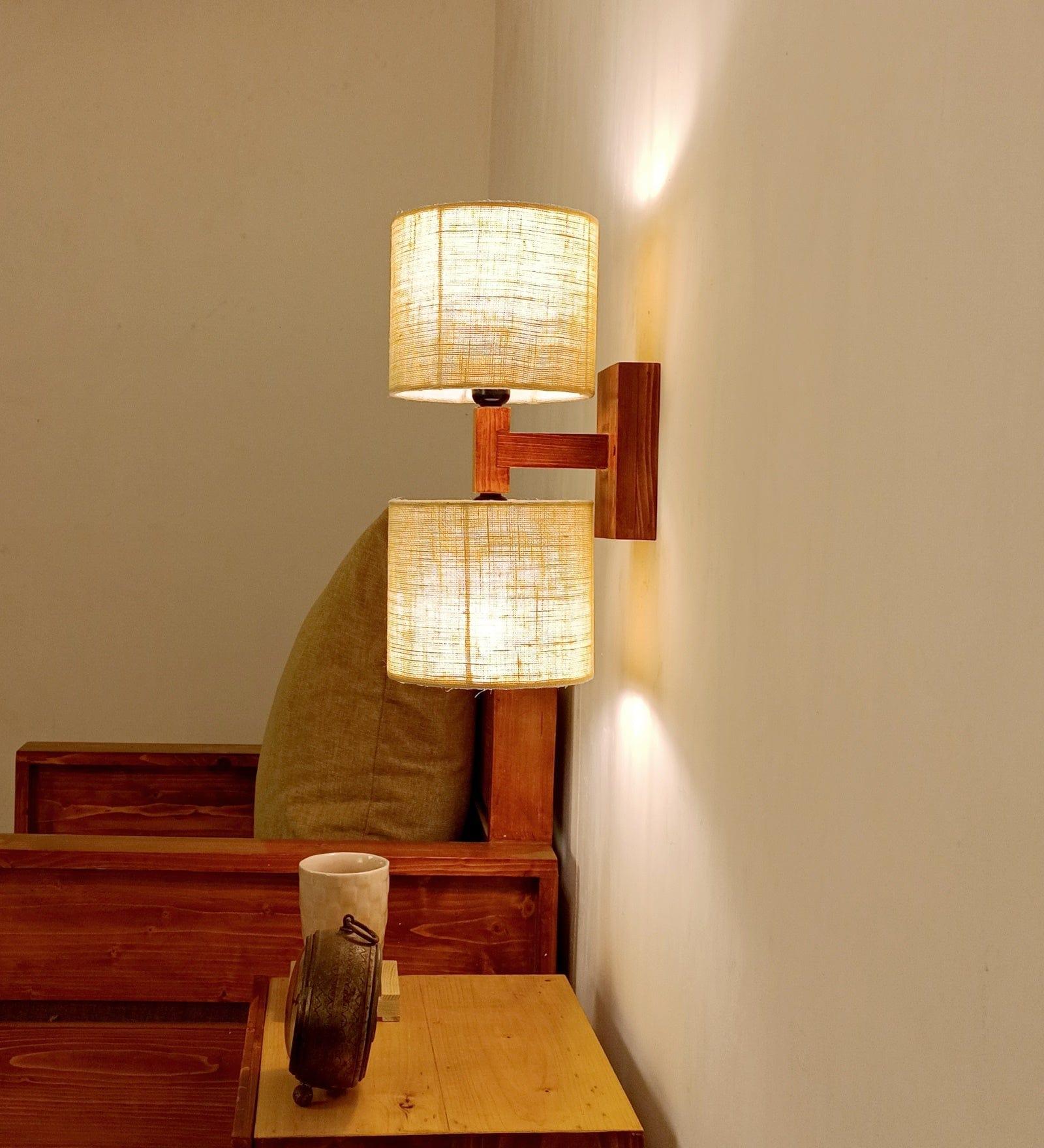 Tesca Duo Brown Wooden Wall Light - (BULB NOT INCLUDED) - Ouch Cart 