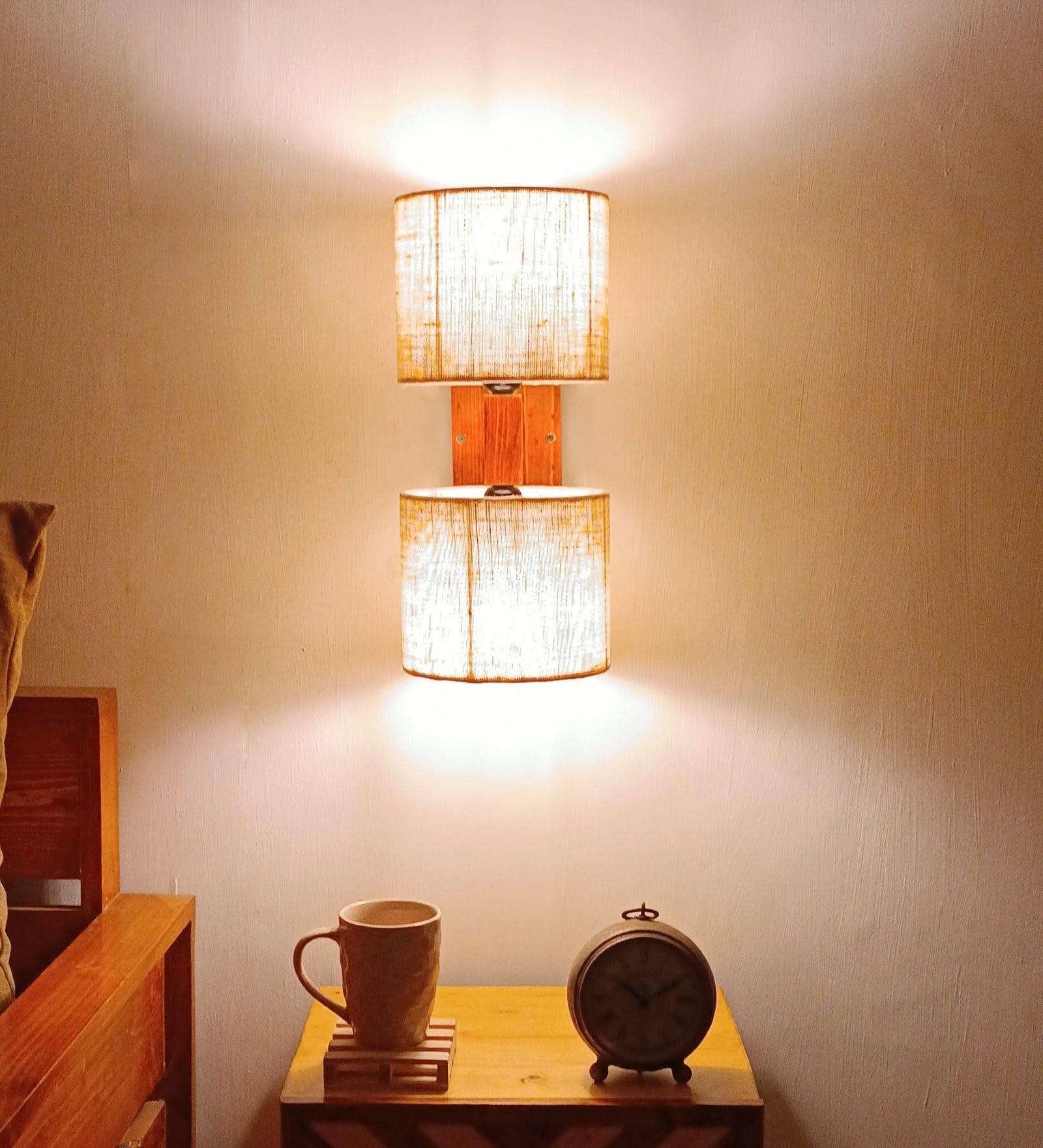 Tesca Duo Brown Wooden Wall Light - (BULB NOT INCLUDED) - Ouch Cart 