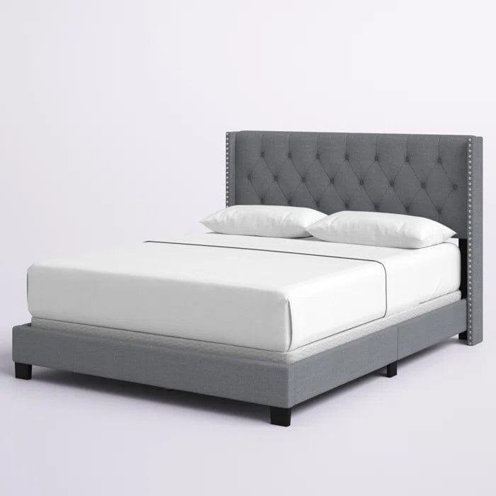 Tianna Tufted Upholstered Low Profile Standard Bed - Ouch Cart 