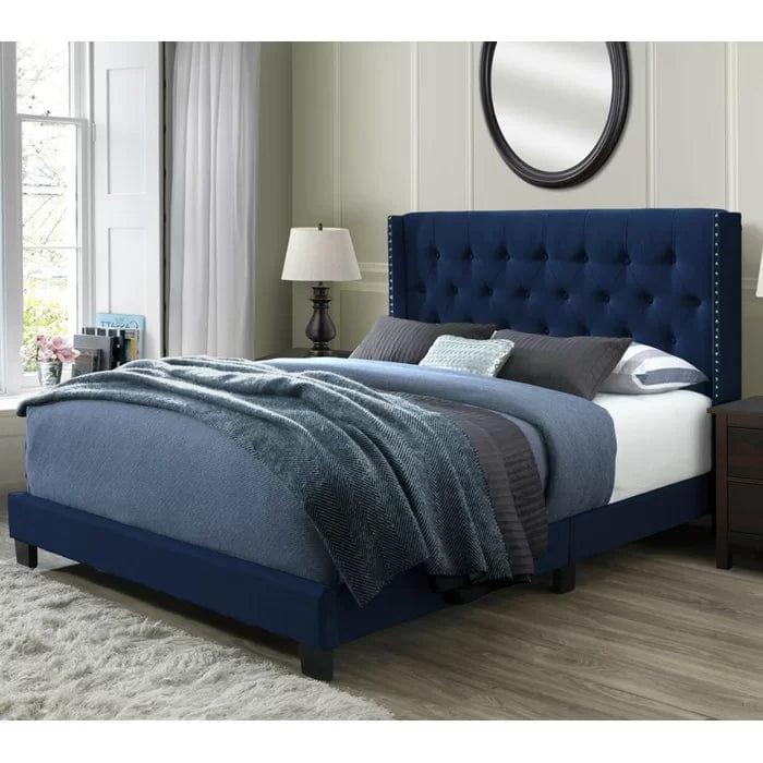 Tianna Tufted Upholstered Low Profile Standard Bed - Ouch Cart 