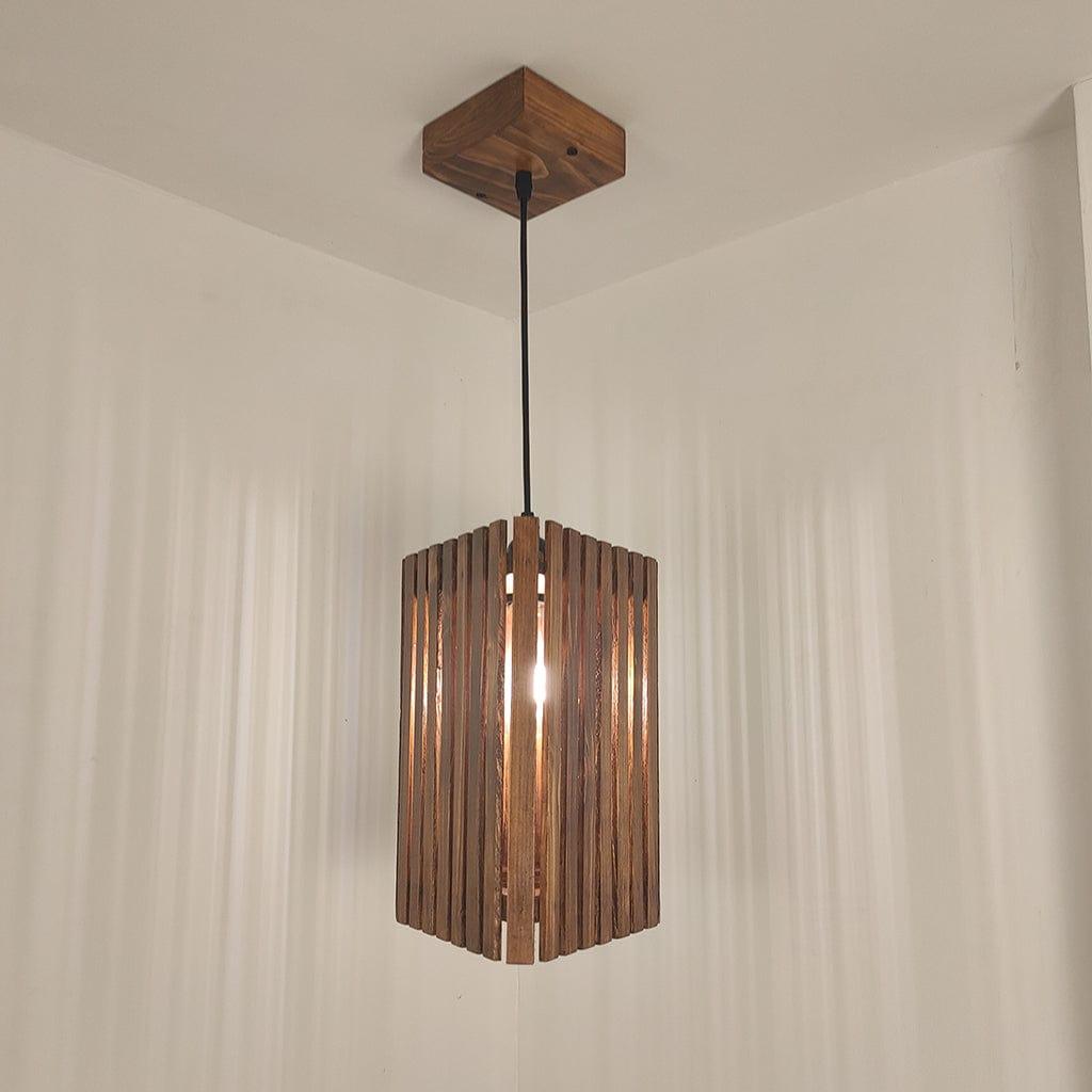 Trika Brown Wooden Single Hanging Lamp - Ouch Cart 