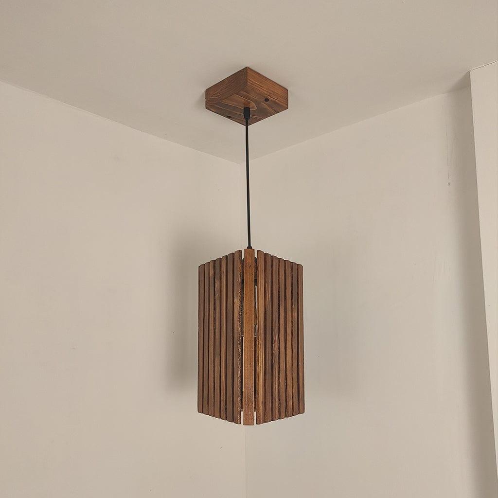 Trika Brown Wooden Single Hanging Lamp - Ouch Cart 