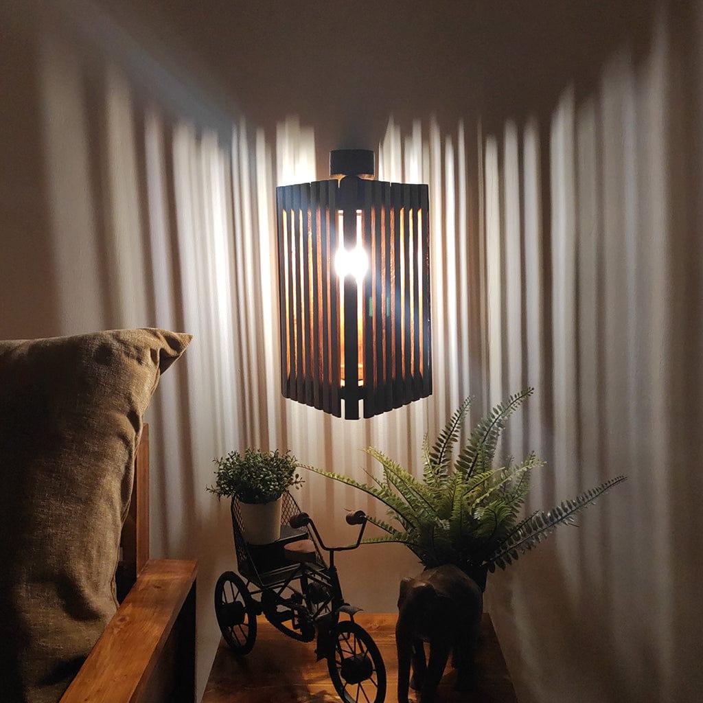 Trikona Brown Wooden Wall Light (BULB NOT INCLUDED) - Ouch Cart 