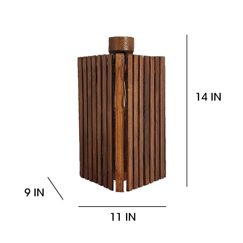 Trikona Brown Wooden Wall Light (BULB NOT INCLUDED) - Ouch Cart 