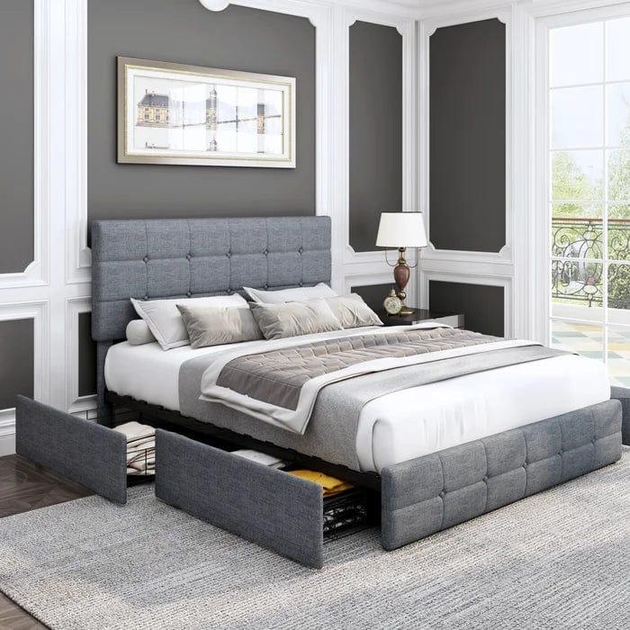 Walken Tufted Storage Platform Bed - Ouch Cart 