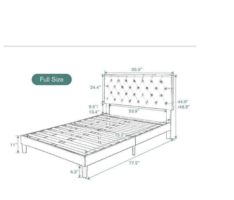 Ammerman Tufted Low Profile Platform Bed - Ouch Cart 