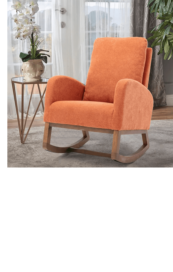 Wooden Glider Rocking Chair (Orange) - Ouch Cart 