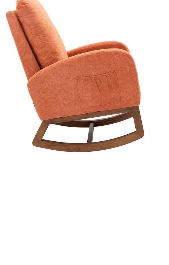 Wooden Glider Rocking Chair (Orange) - Ouch Cart 