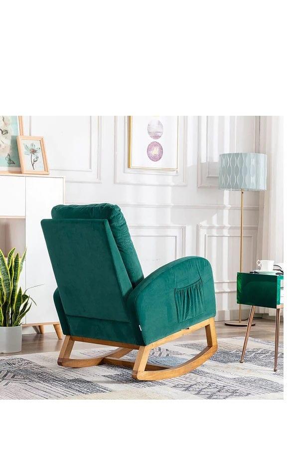 Wooden Glider Rocking Chair (Green) - Ouch Cart 