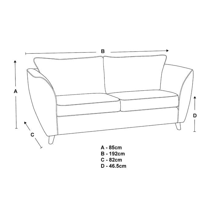Urbana 3 Seater Fabric Sofa - Ouch Cart 