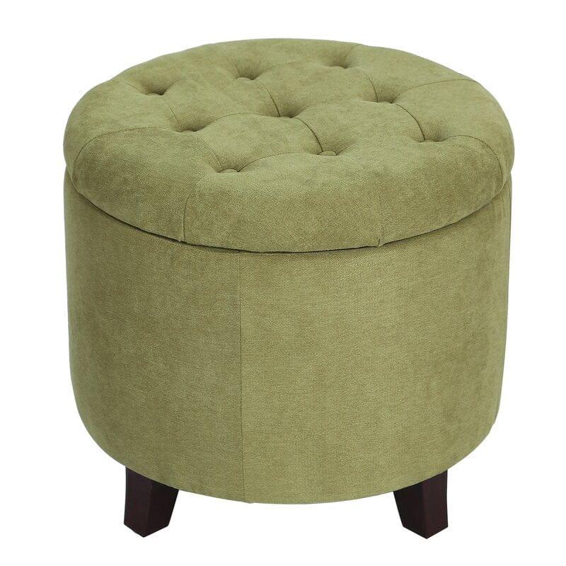 Vella Wide Tufted Round Storage Ottoman with Storage Only One Piece - Ouch Cart 