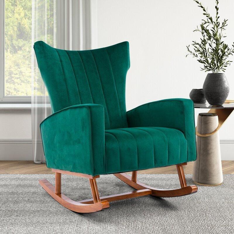 Velvet Rocking Chair for living Room ,Bed Room - Ouch Cart 