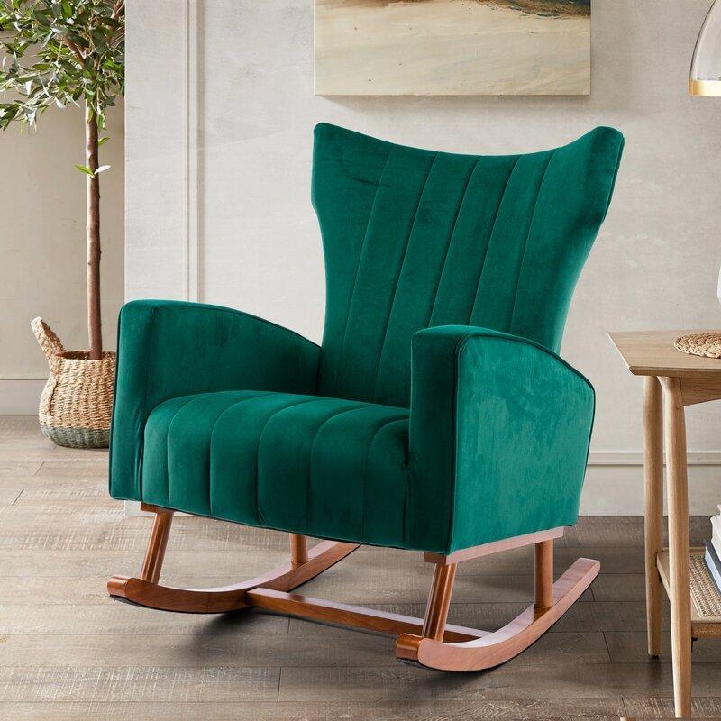 Velvet Rocking Chair for living Room ,Bed Room - Ouch Cart 