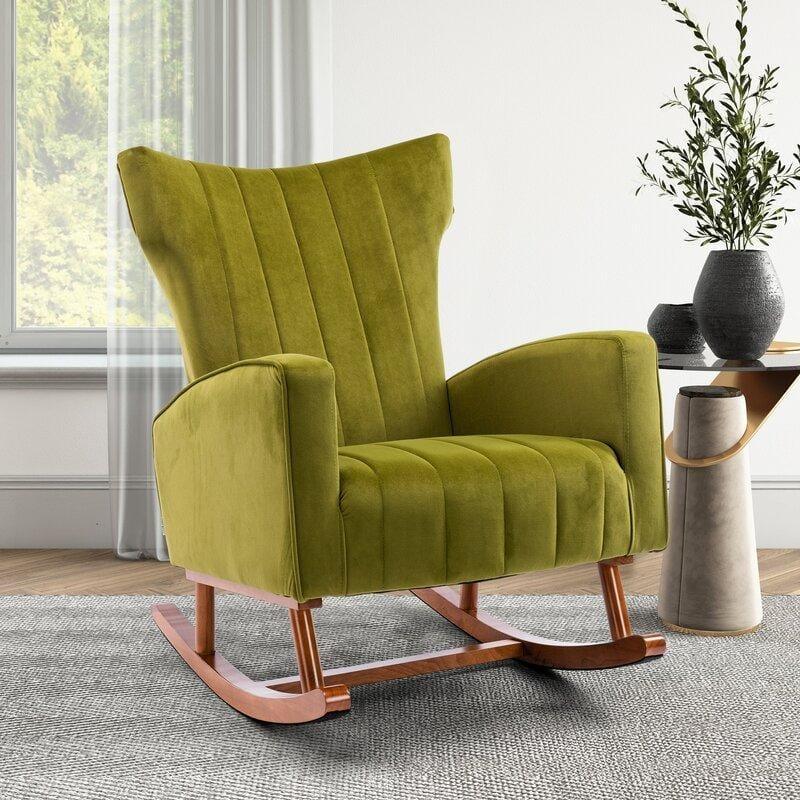 Velvet Rocking Chair for living Room ,Bed Room - Ouch Cart 