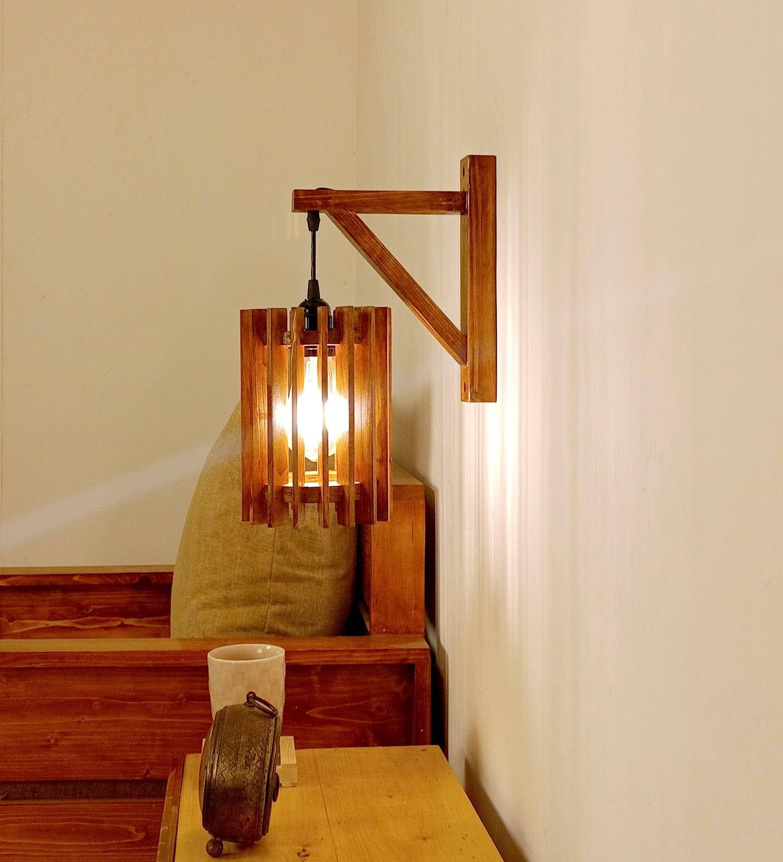 Ventus L Brown Wooden Wall Light (BULB NOT INCLUDED) - Ouch Cart 