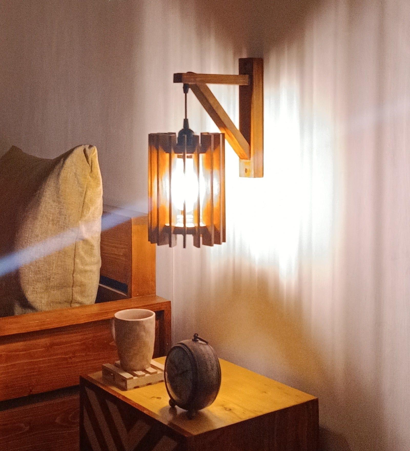 Ventus L Brown Wooden Wall Light (BULB NOT INCLUDED) - Ouch Cart 