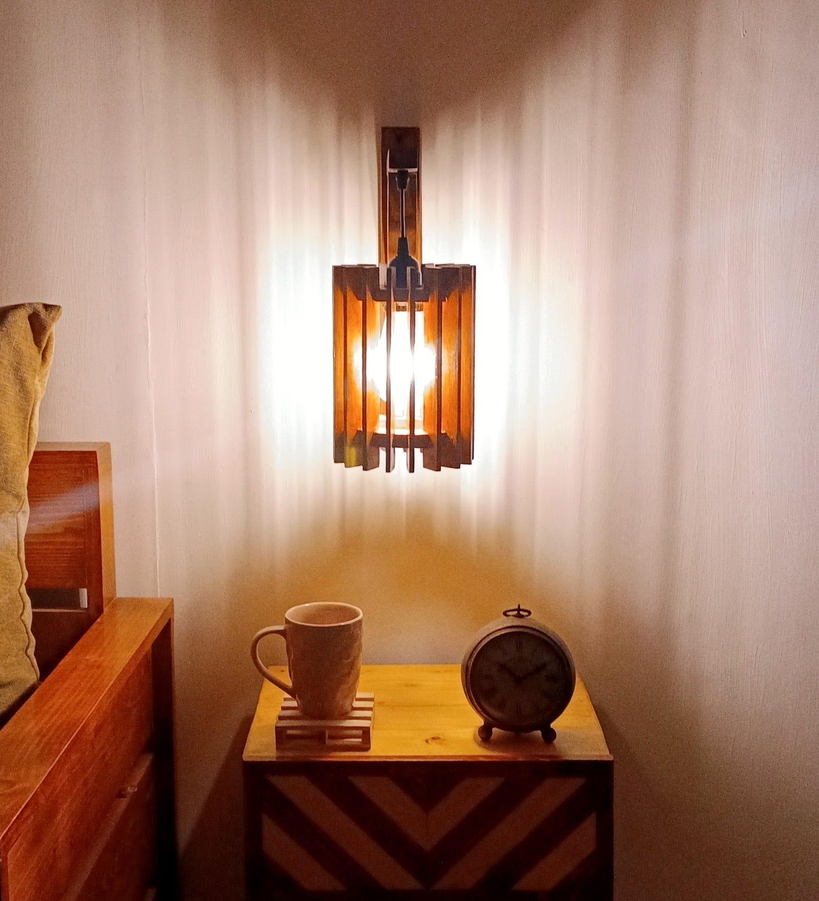 Ventus L Brown Wooden Wall Light (BULB NOT INCLUDED) - Ouch Cart 