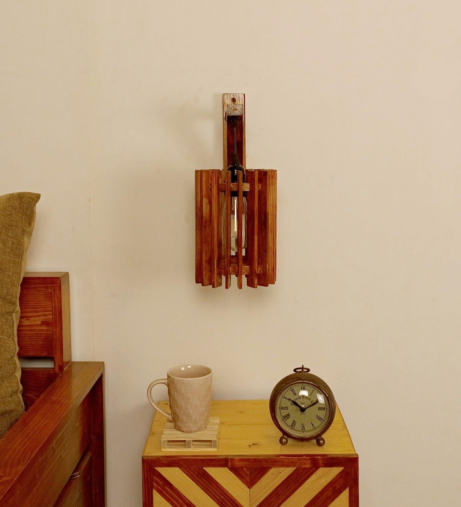 Ventus L Brown Wooden Wall Light (BULB NOT INCLUDED) - Ouch Cart 