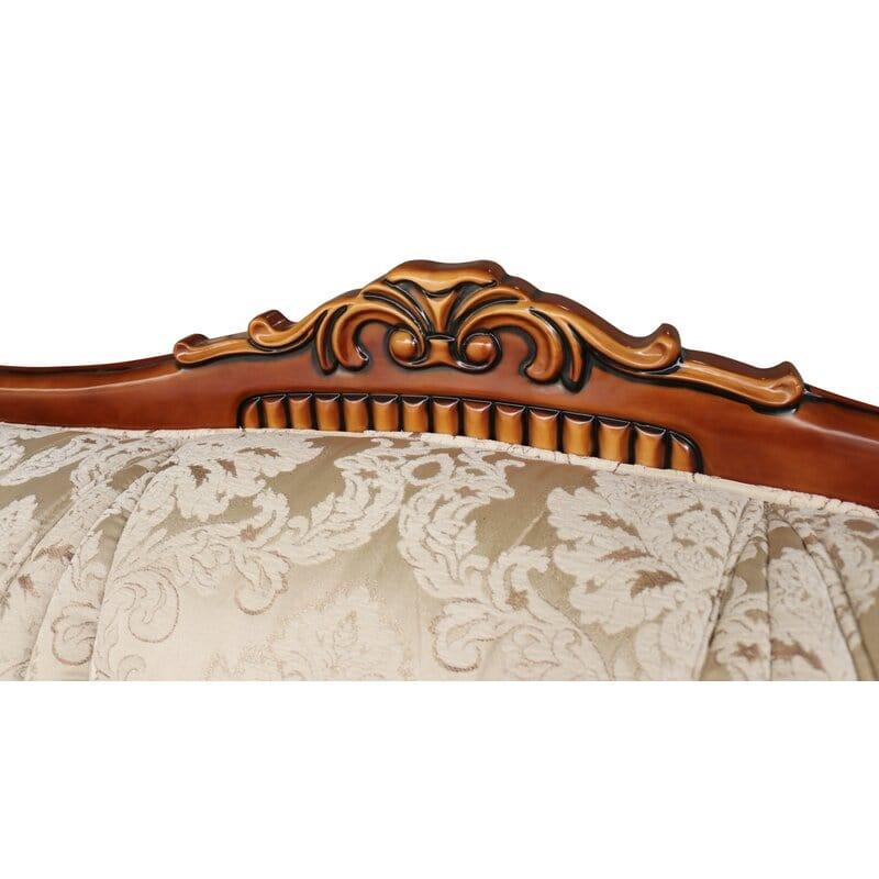 Vernonburg 3 Piece Gold And White Embossed Fabric Standard Living Room Set - Ouch Cart 