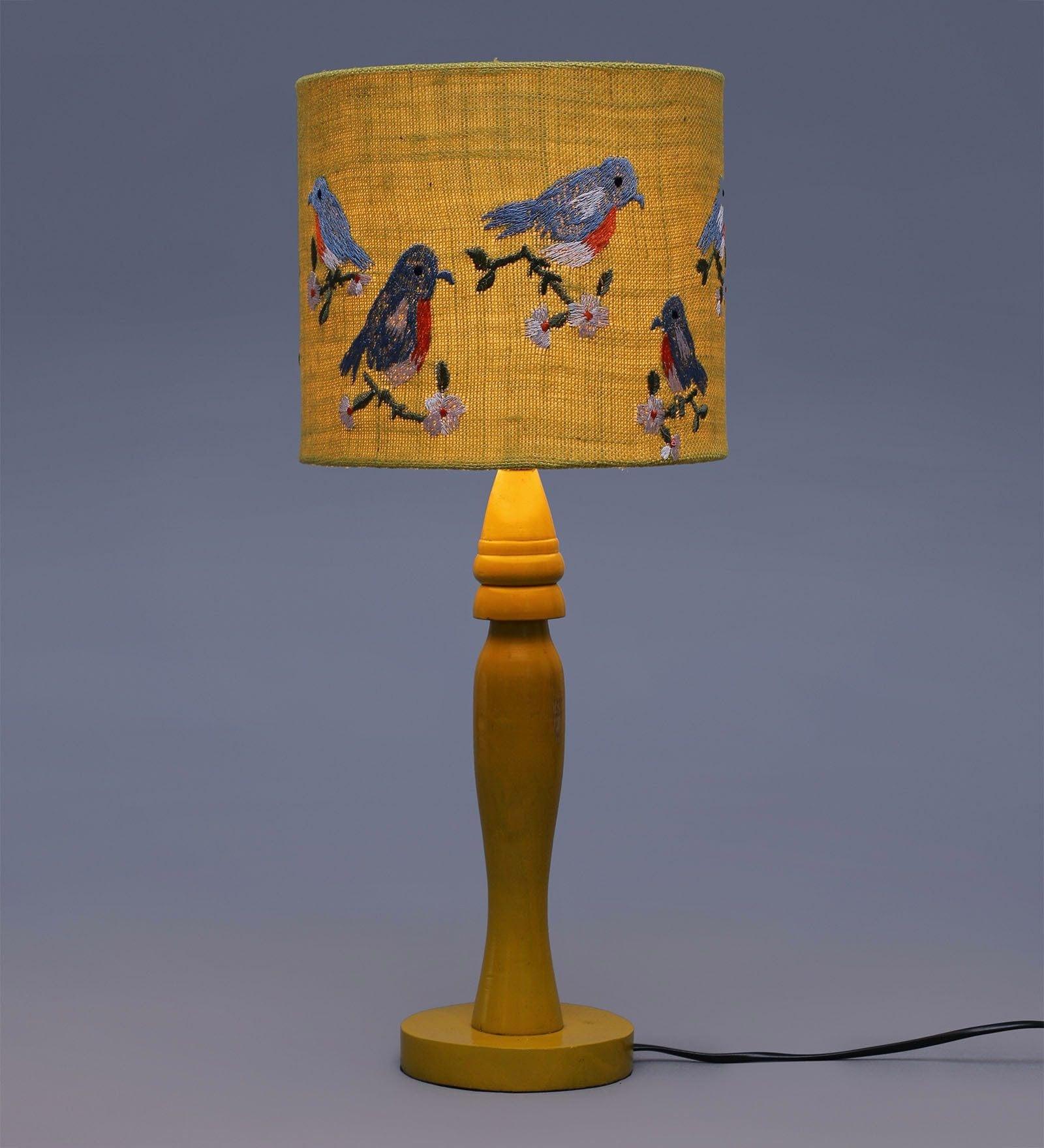 Blue Birds on Jute Lamp - Ouch Cart 