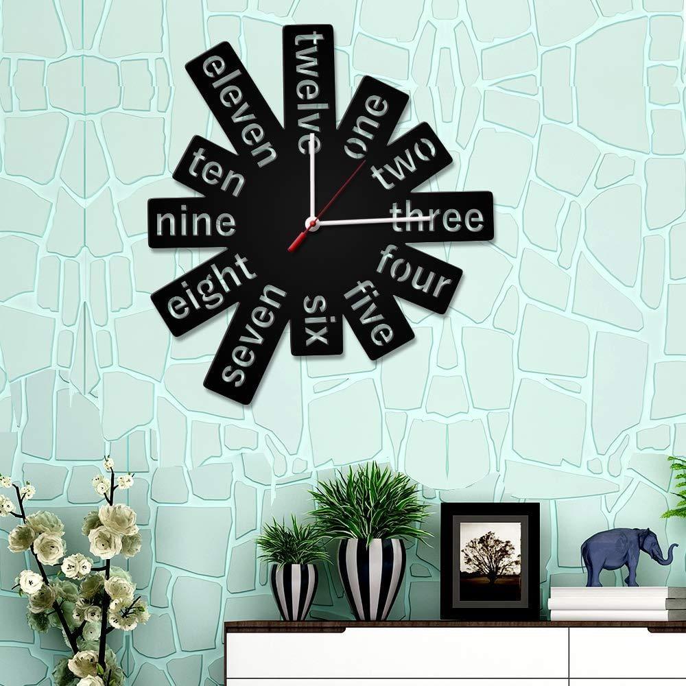 Fancy Wooden Numbers Shape Wall Clock - Ouch Cart 