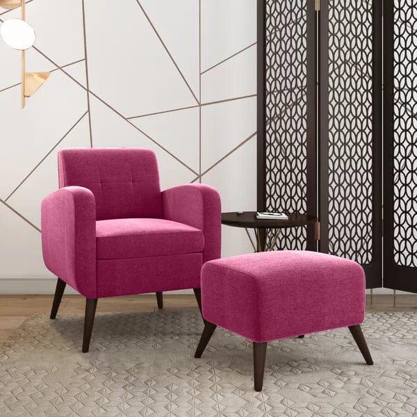 Wesson Wide Tufted Armchair and Ottoman - Ouch Cart 