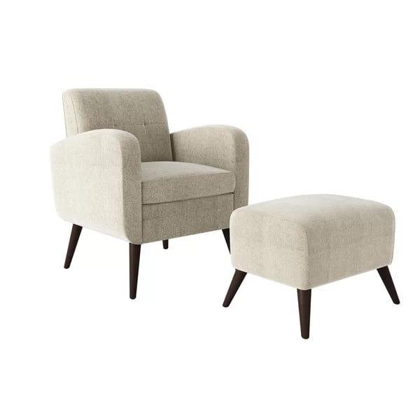 Wesson Wide Tufted Armchair and Ottoman - Ouch Cart 