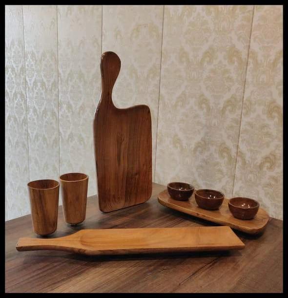 WOODEN SPECIAL SERVING PLATTER COMBO - Ouch Cart 
