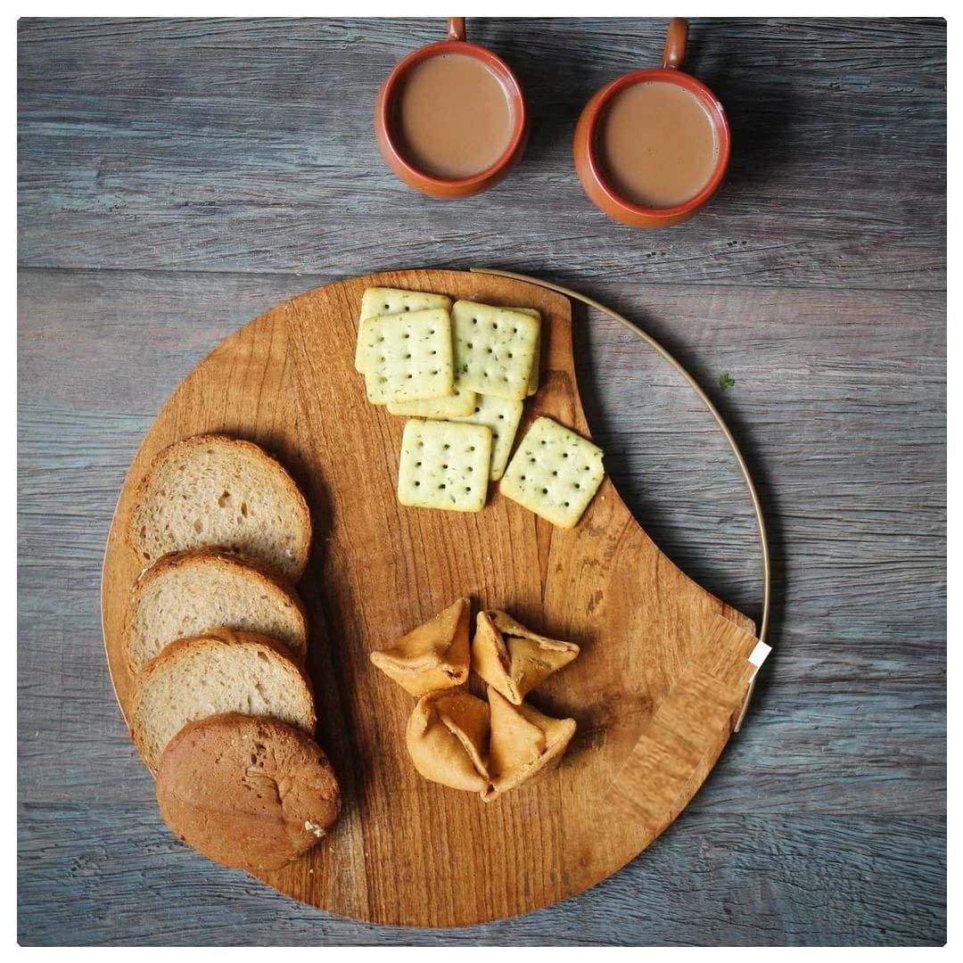 CHOPPING BOARD CUM SERVING PLATTER II ACACIA WOOD - Ouch Cart 