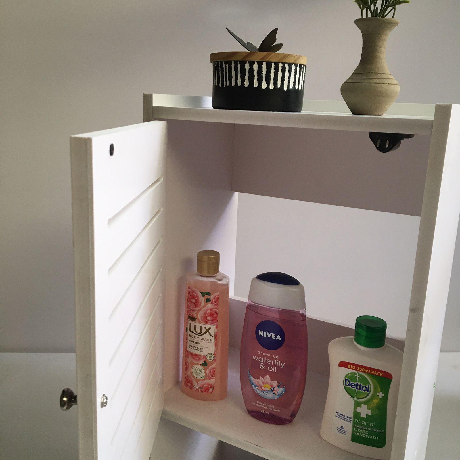 Small & Classy Modern White PVC Wall Mounted Cabinet For Bathroom Essentials With Free Soap Dish By Miza - Ouch Cart 