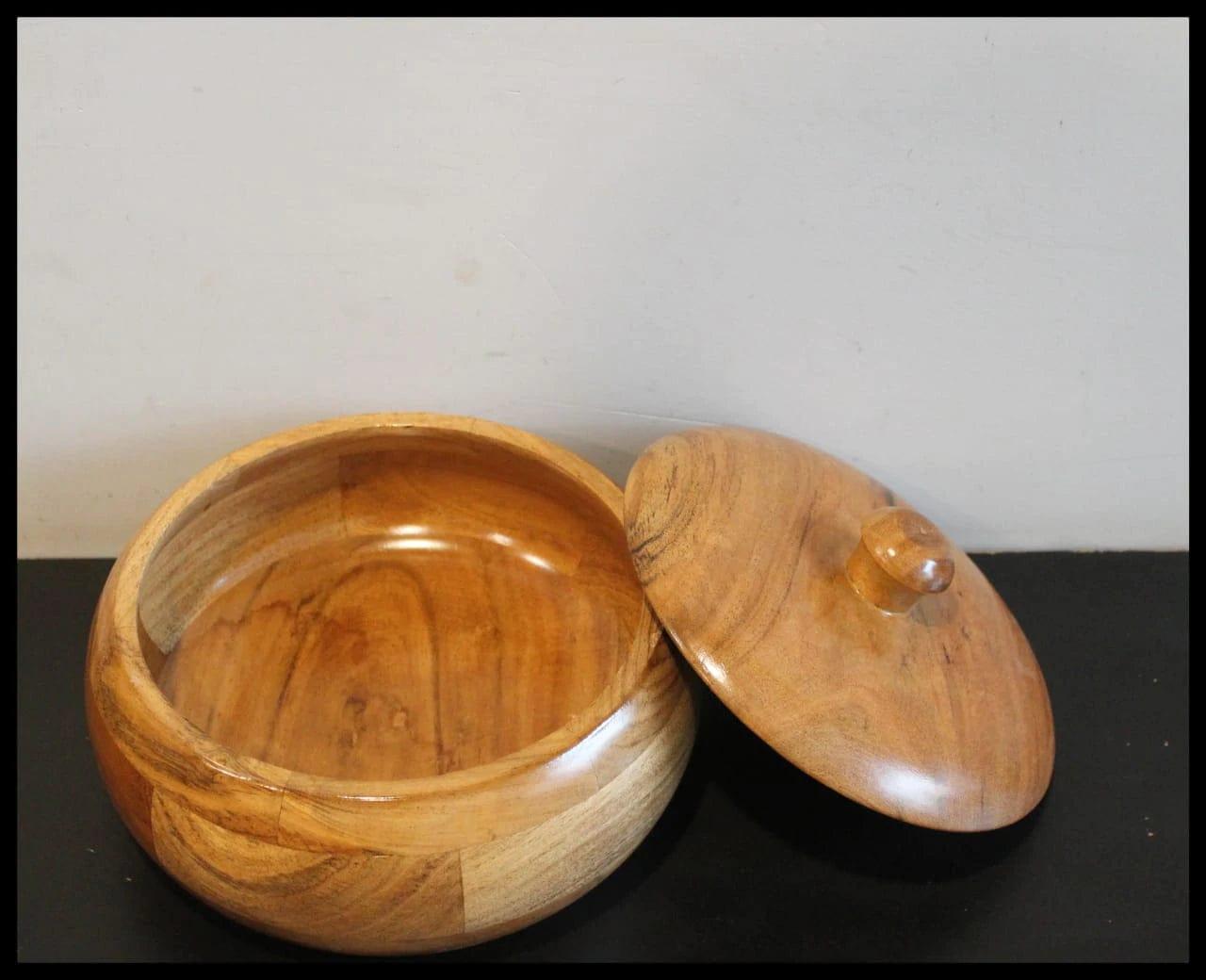 ACACIA WOOD CHAPATI BOX CUM SERVING BOWL || FOOD GRADE - Ouch Cart 