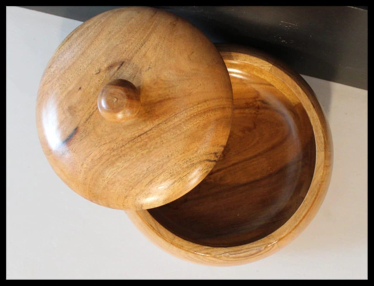 ACACIA WOOD CHAPATI BOX CUM SERVING BOWL || FOOD GRADE - Ouch Cart 