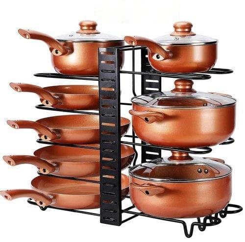 Pot Rack Organizer, 8 Tiers Adjustable Pots and Pans Organize ( Only Stand ) - Ouch Cart 