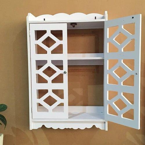 Bathroom CNC Wall Mounted PVC Storage Cabinet Furniture For Bathroom - Ouch Cart 