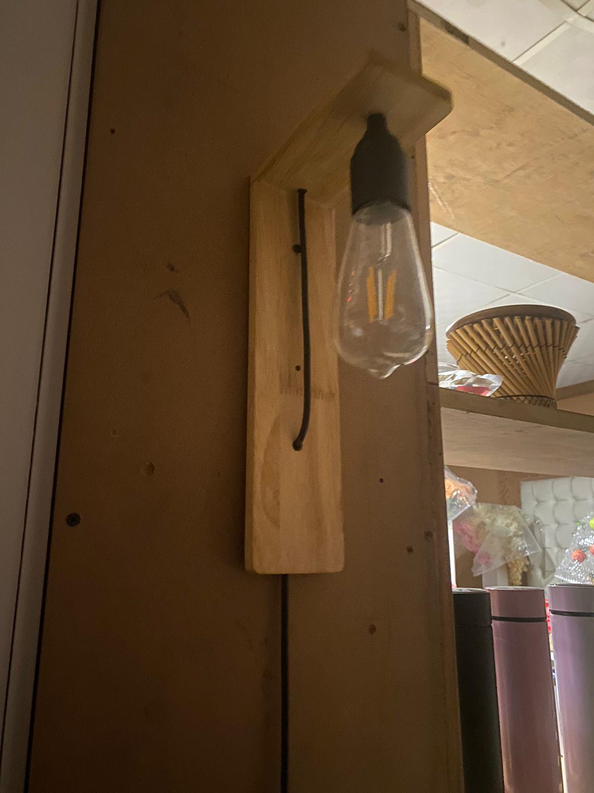 Wall Mounted Natural Wooden Hanging Light For Home Decor By Miza - Ouch Cart 