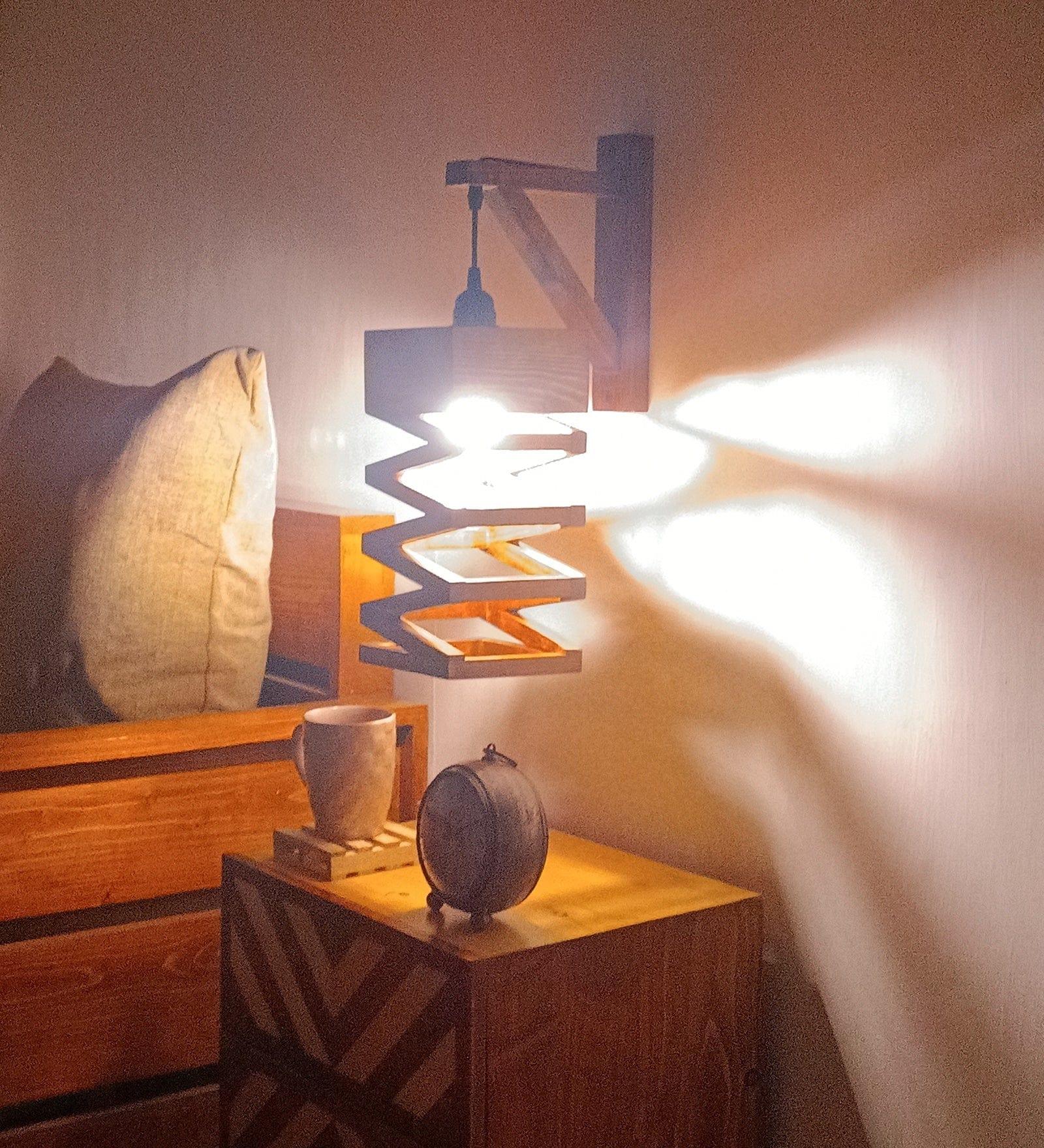 Wiggle L Brown Wooden Wall Light (BULB NOT INCLUDED) - Ouch Cart 