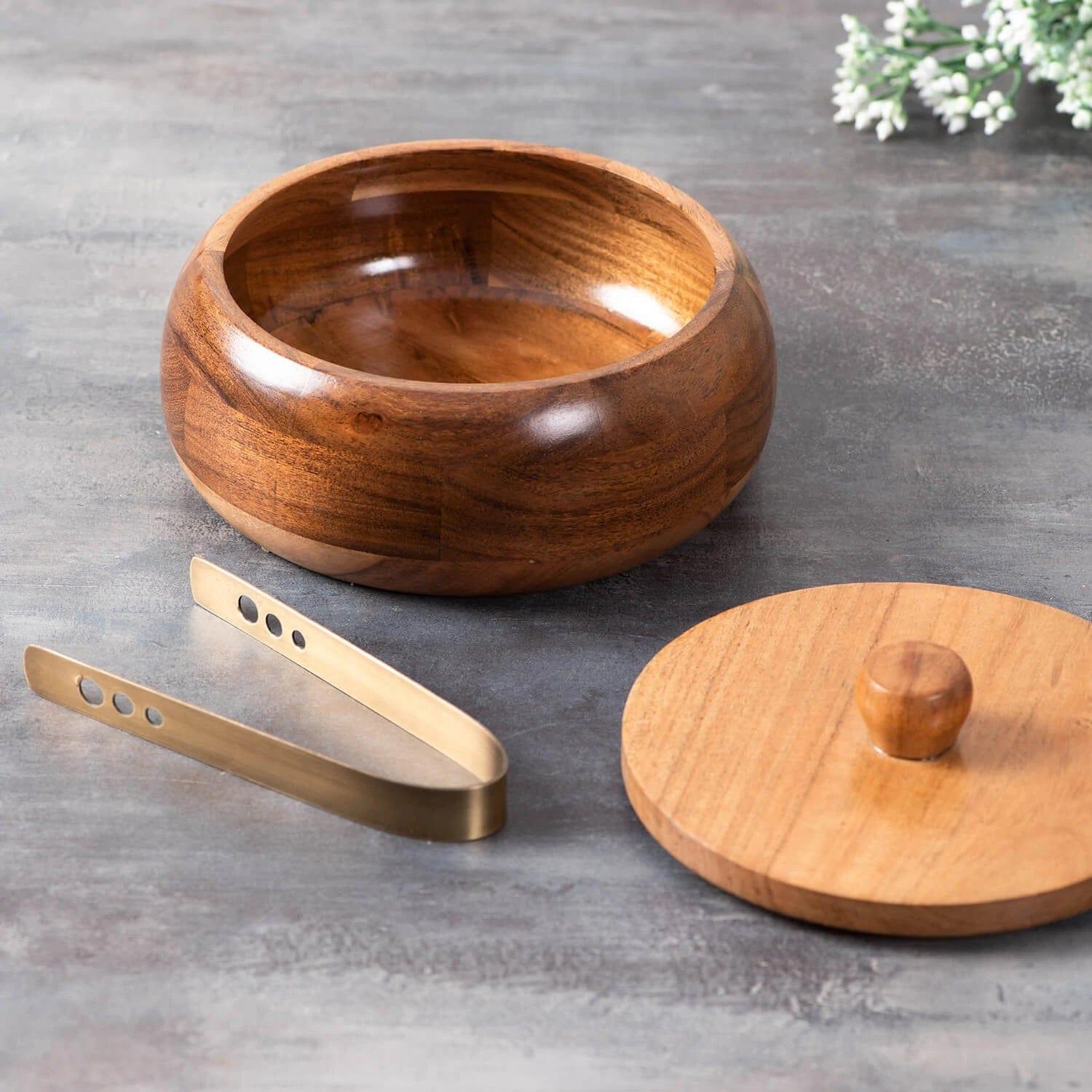 ACACIA WOOD CHAPATI BOX CUM SERVING BOWL || FOOD GRADE