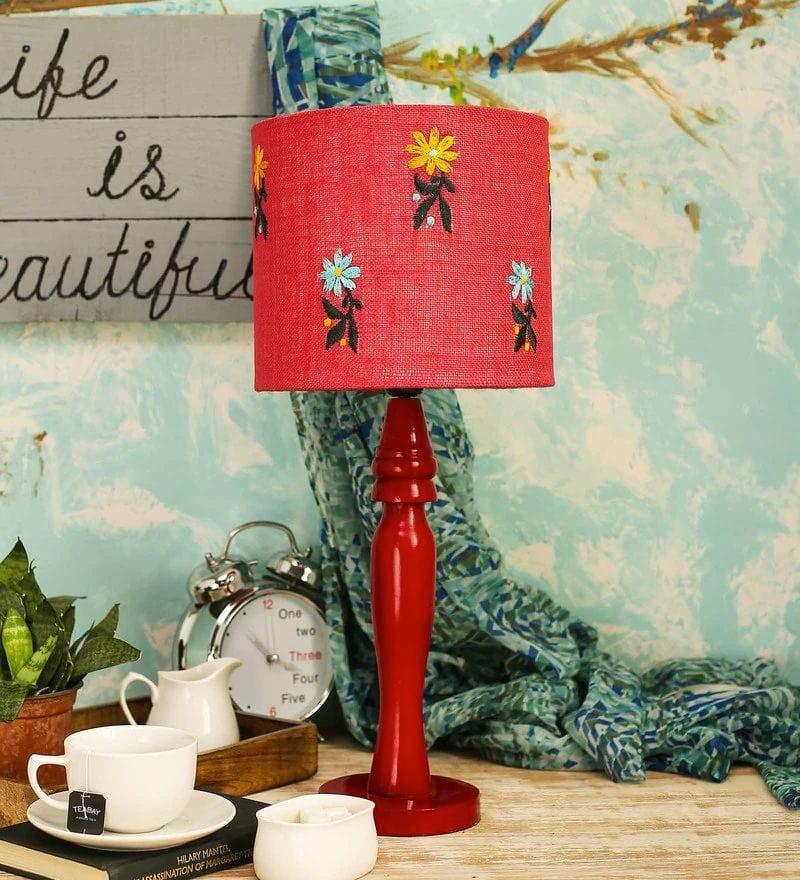 Flowers on Jute Lamp - Ouch Cart 