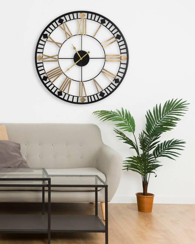 Gold &; Black Round Wall Clock - Ouch Cart 