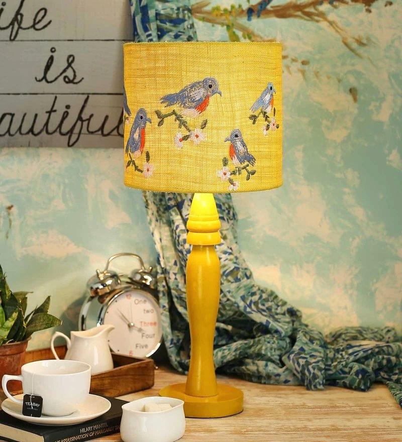 Blue Birds on Jute Lamp - Ouch Cart 