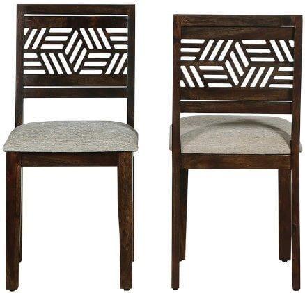 Wooden Aptitude Arm Solid Wood Cushioned Dining Chair Set of 2 PCs - Ouch Cart 