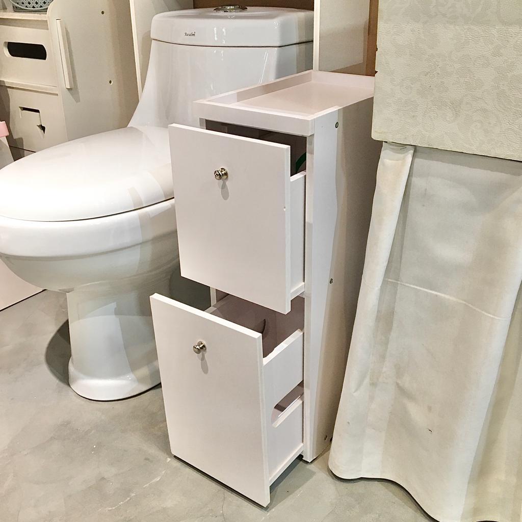 Waterproof PVC Bathroom WC Side Storage Cabinet Racks With Drawer By With Free Soap Dish Miza - Ouch Cart 