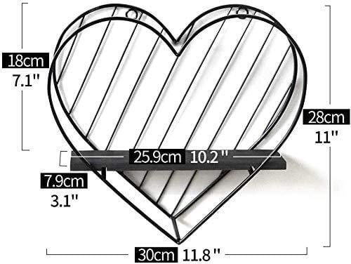 Wall Shelf Metal Floating Shelves Heart Design - Ouch Cart 
